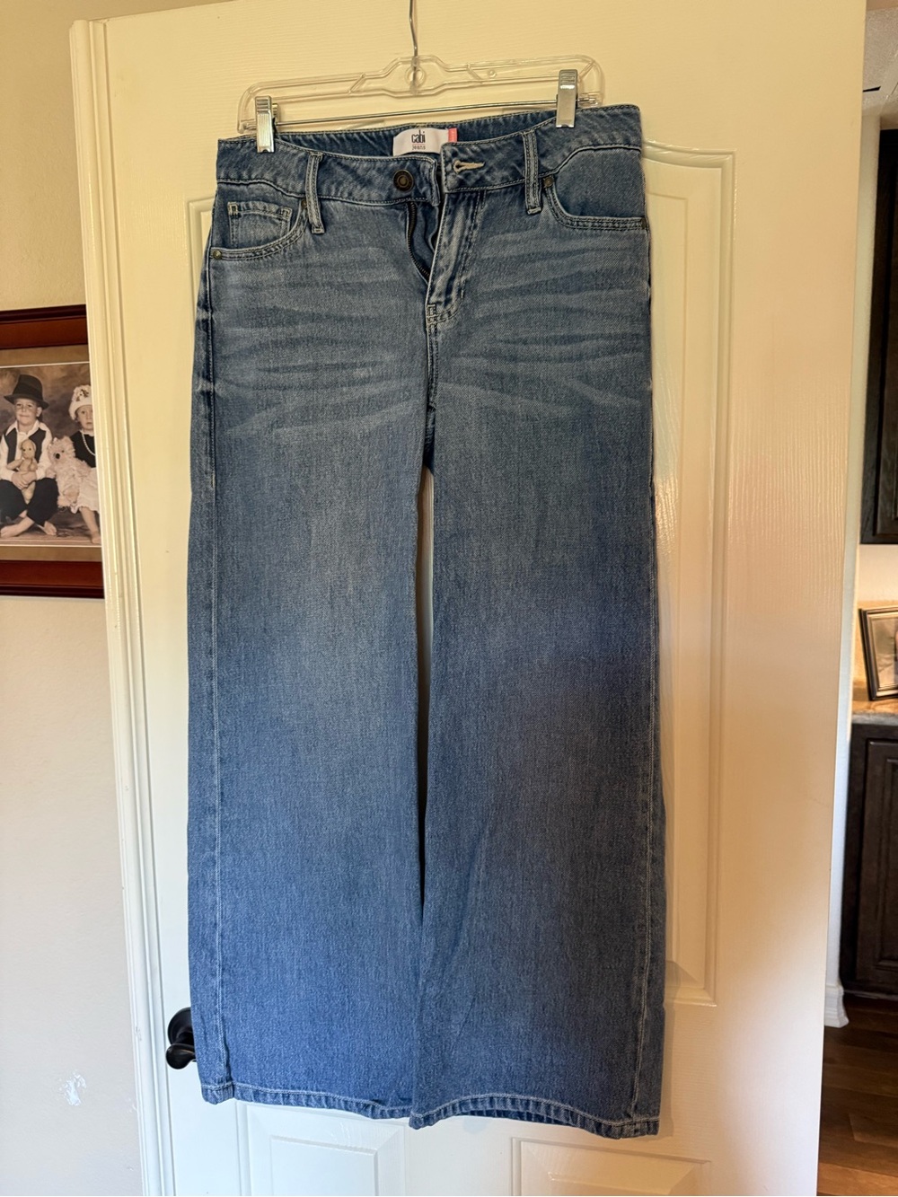 CAbi Straight Leg Jeans in Medium Blue Wash